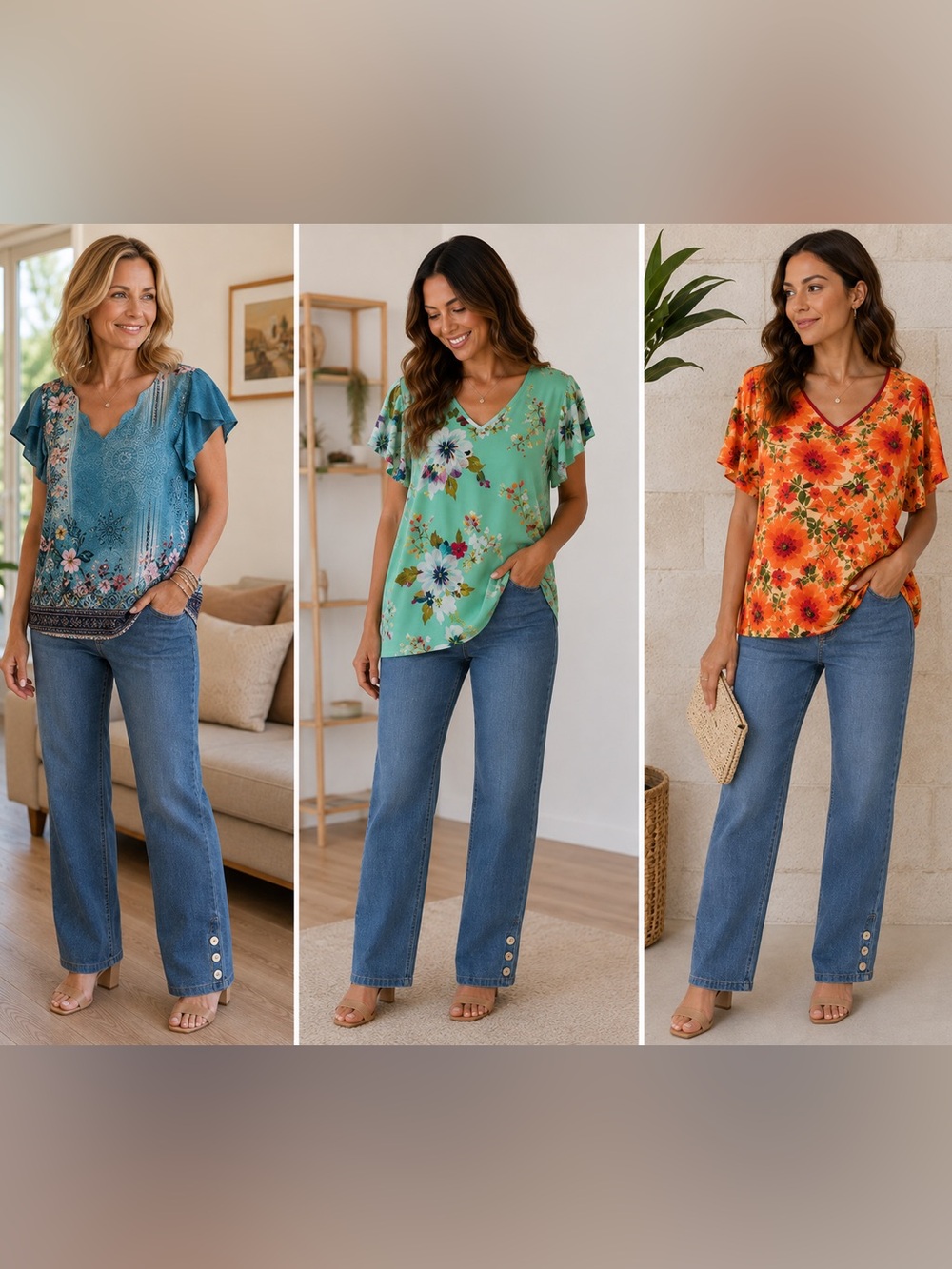 ⭐️⭐️Beautiful 3 shirts and 1 pair of jeans Belle by Kim Gravel
